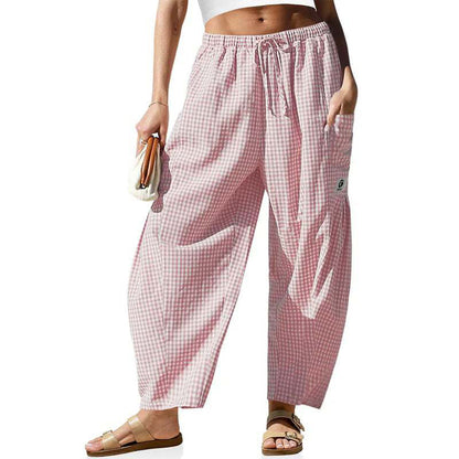 📢📢Limited-time 50% off-Summer Loose Fit Gingham Pants for Women