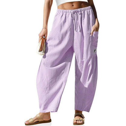 📢📢Limited-time 50% off-Summer Loose Fit Gingham Pants for Women
