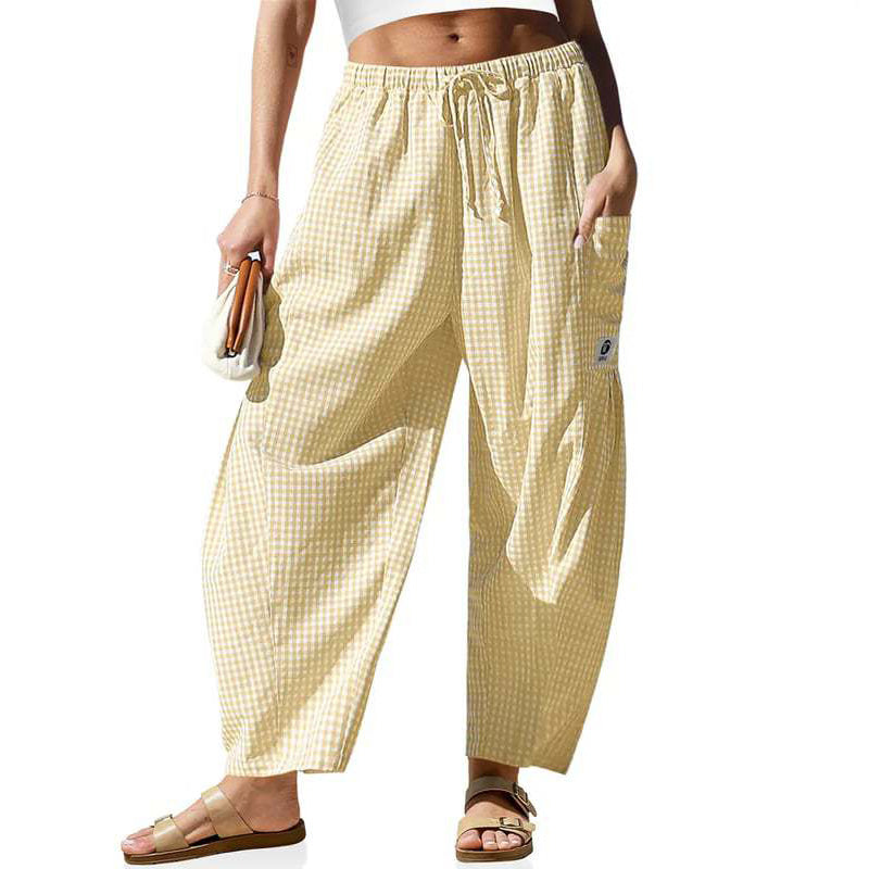 📢📢Limited-time 50% off-Summer Loose Fit Gingham Pants for Women