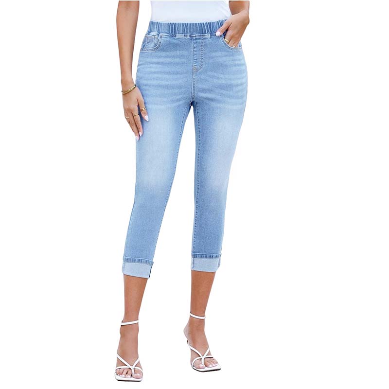 Women's Pull-On Stretch Denim Capri Jeans