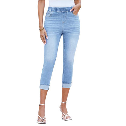 Women's Pull-On Stretch Denim Capri Jeans
