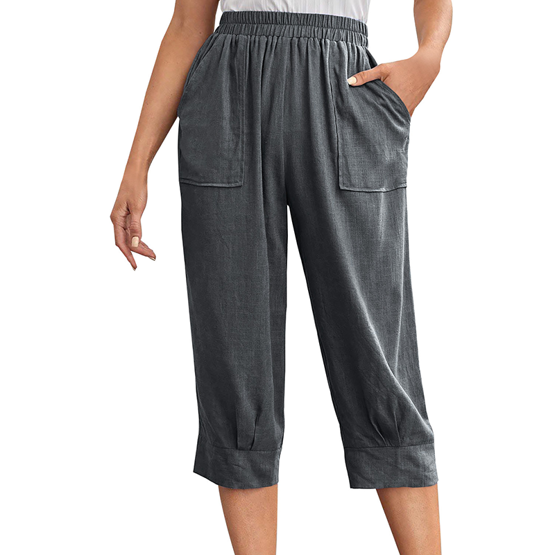 Women's Casual Relaxed Fit Solid Color Pants