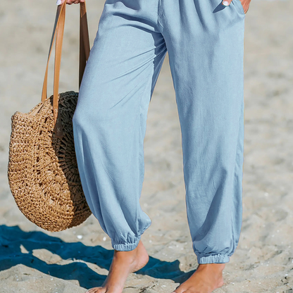 Women's Smocked High Waist Harem Pants