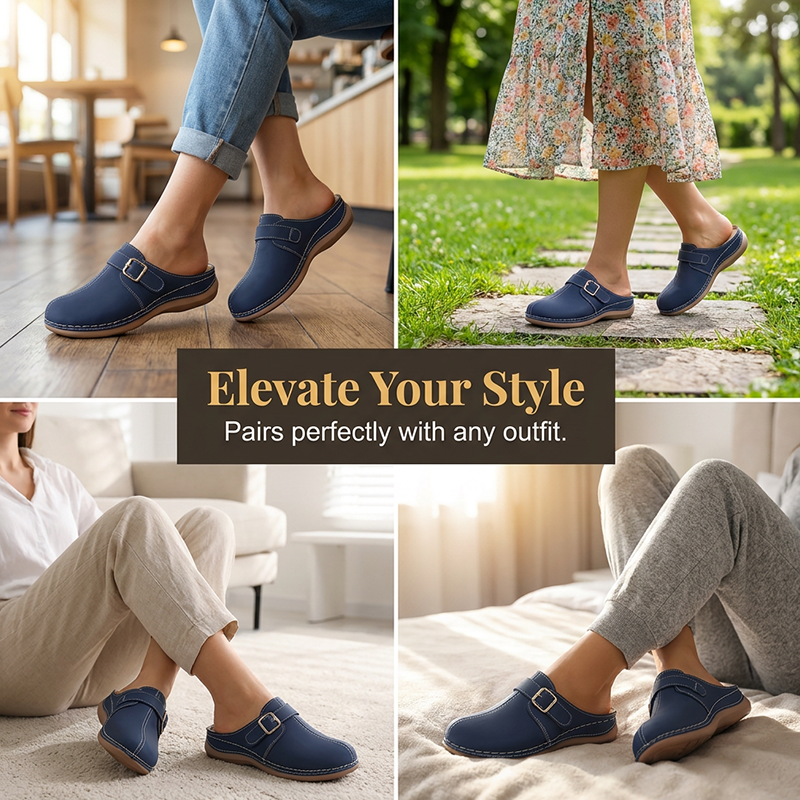 Women's Vintage Buckle Slip-On Clogs