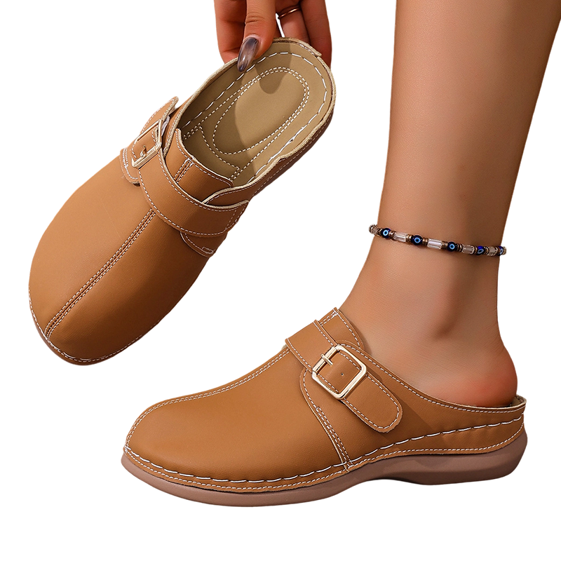 Women's Vintage Buckle Slip-On Clogs