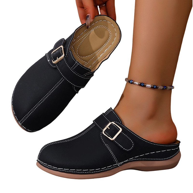 Women's Vintage Buckle Slip-On Clogs