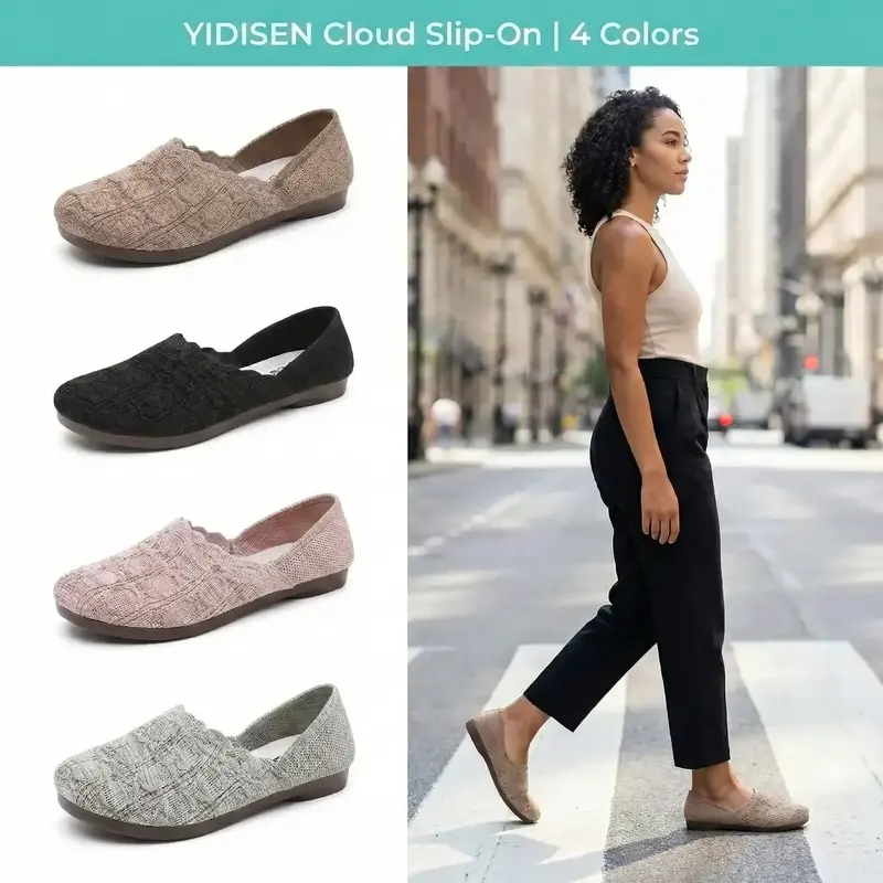 ⏰Last Day Special Offer: 19.99!!💥Women's Breathable Woven Slip-On Flats