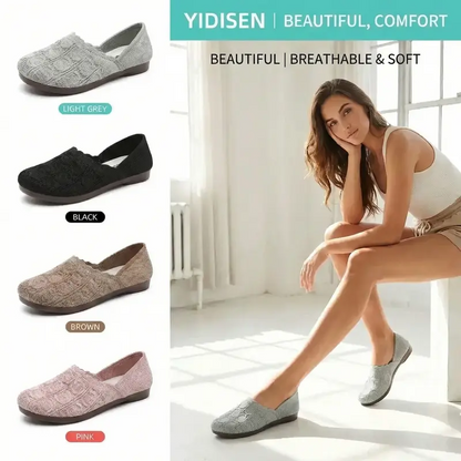 ⏰Last Day Special Offer: 19.99!!💥Women's Breathable Woven Slip-On Flats