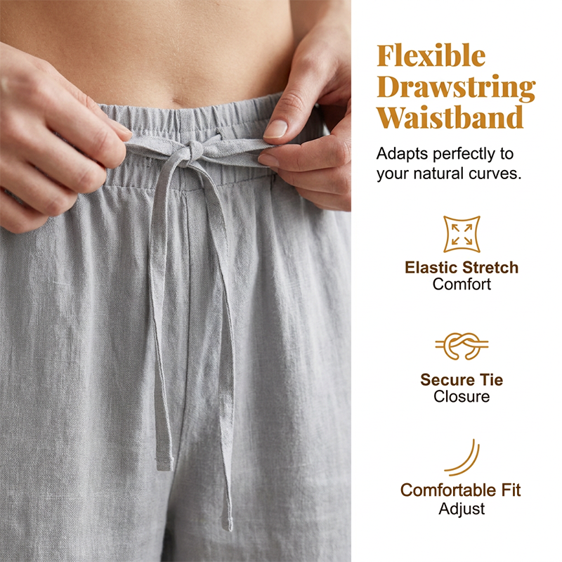 🌿 Ultra-Comfort Drawstring Pants Designed for All-Day Wear  Soft Breathable Fabric with Relaxed Fit & Functional Pockets