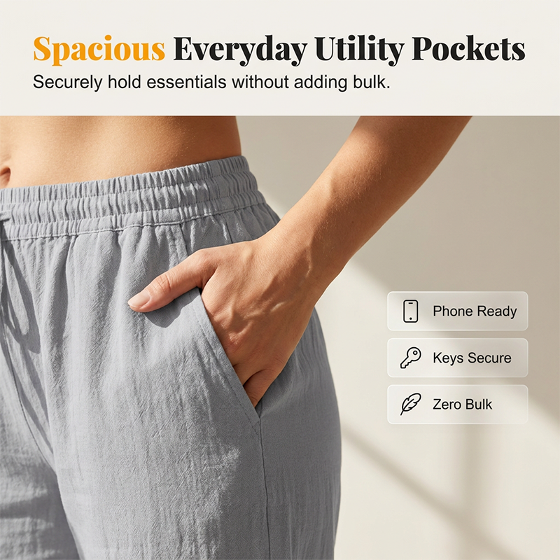 🌿 Ultra-Comfort Drawstring Pants Designed for All-Day Wear  Soft Breathable Fabric with Relaxed Fit & Functional Pockets