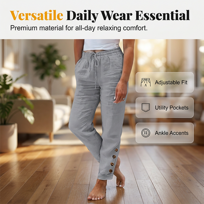 🌿 Ultra-Comfort Drawstring Pants Designed for All-Day Wear  Soft Breathable Fabric with Relaxed Fit & Functional Pockets