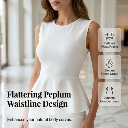 Women's Sleeveless Peplum Top & Pants Two-Piece Set