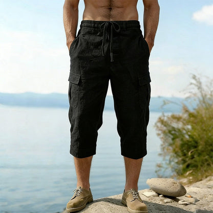 🔥New arrivals now on sale-Men's Linen Blend Cargo Capri Pants