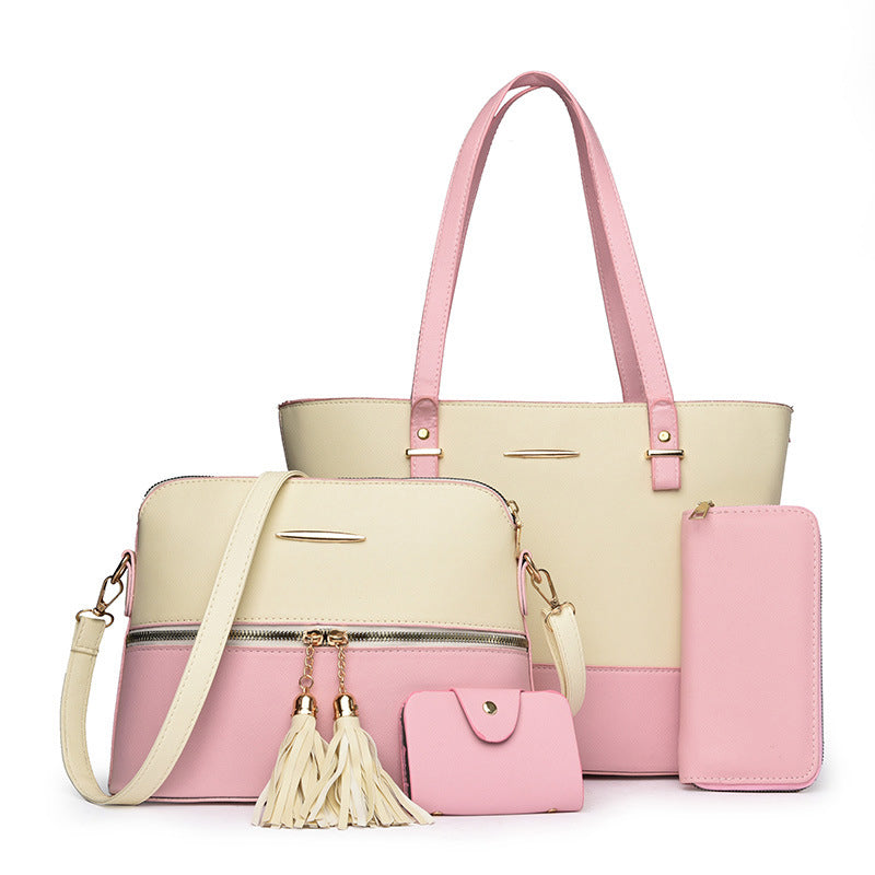 4-in-1 Color-Block Tote Bag Set