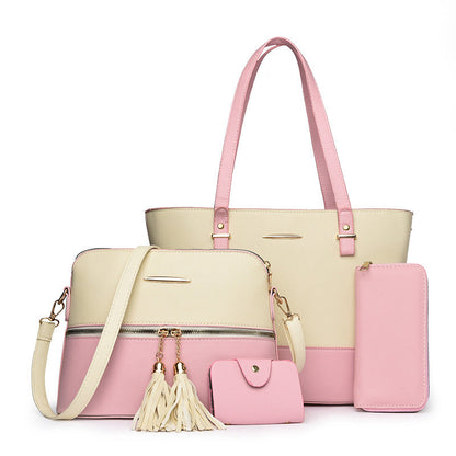 4-in-1 Color-Block Tote Bag Set