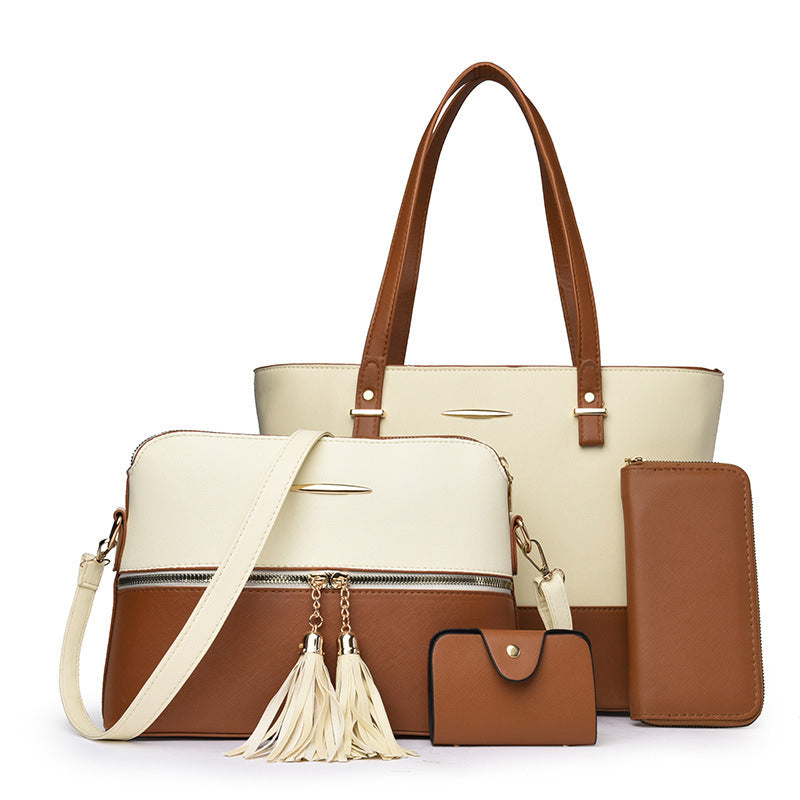 4-in-1 Color-Block Tote Bag Set