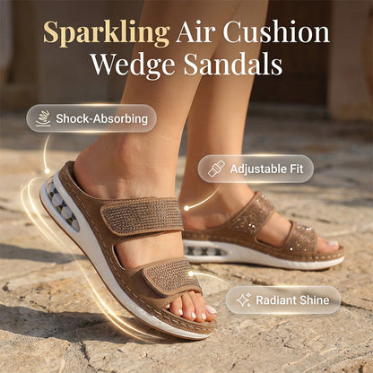 Women's Sparkling Rhinestone Wedge Sandals