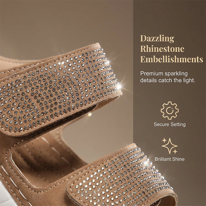 Women's Sparkling Rhinestone Wedge Sandals