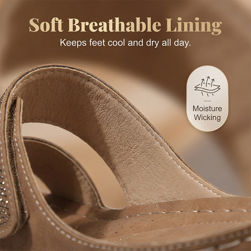 Women's Sparkling Rhinestone Wedge Sandals