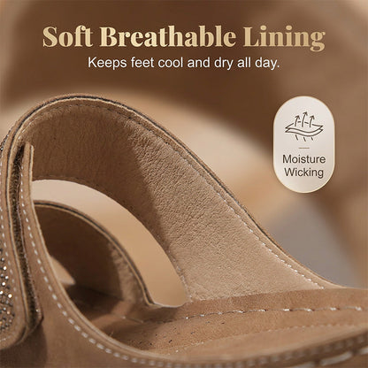 Women's Sparkling Rhinestone Wedge Sandals