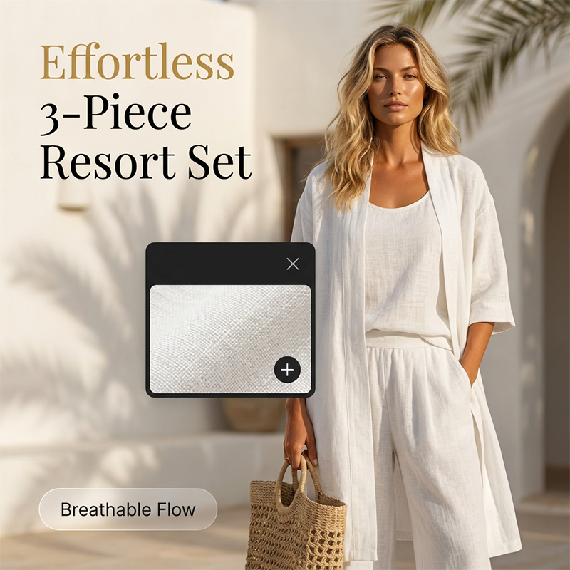 🔥Women's Three-Piece Linen Set🌿