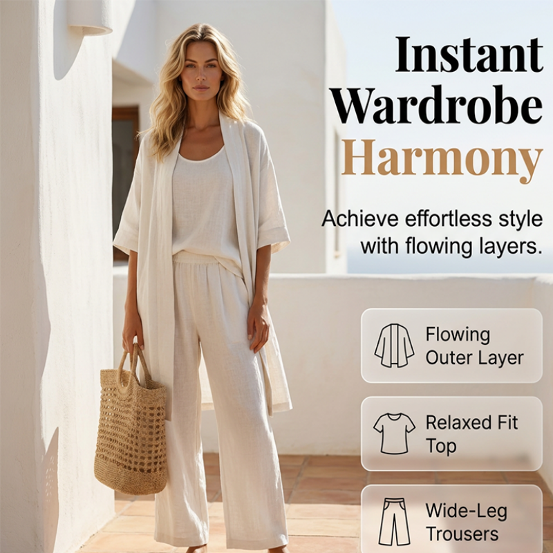 🔥Women's Three-Piece Linen Set🌿