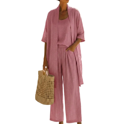 🔥Women's Three-Piece Linen Set🌿