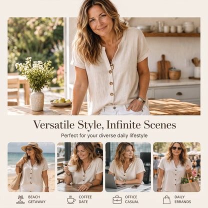Women's Summer Casual V-Neck Top
