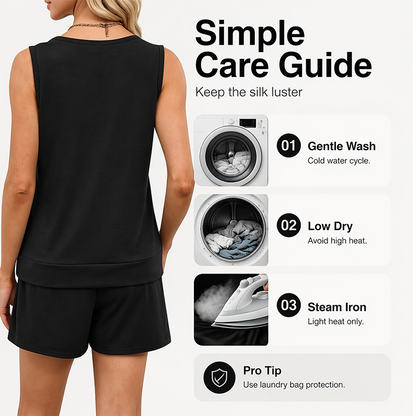 Women's Casual Tank Top and Drawstring Shorts Set