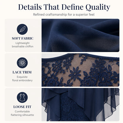 📢📢50% OFF !! ⏰Women's Elegant High-Low Hem Lace Overlay Dress🌺