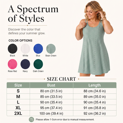 Women's Summer Double Strap Dress with Eyelet Detail