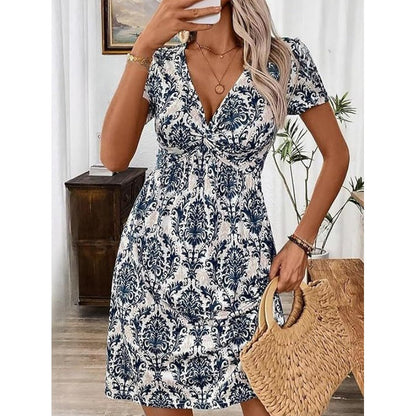 Trending Now⭐💃 Elegant V-Neck Dress with Hourglass Shaping