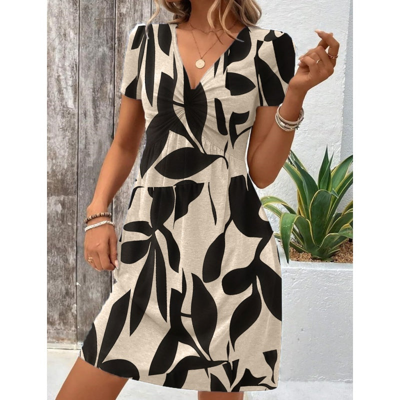 Trending Now⭐💃 Elegant V-Neck Dress with Hourglass Shaping