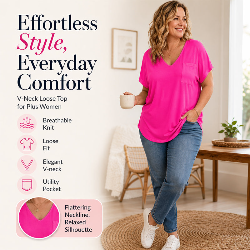 Women's Casual V-Neck Short Sleeve T-Shirt