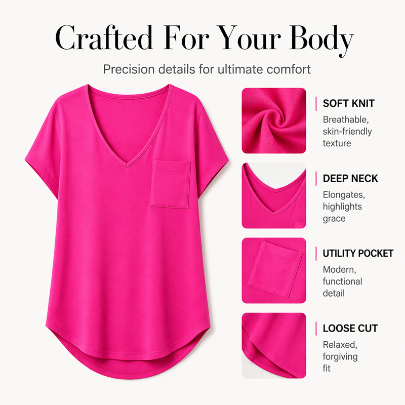 Women's Casual V-Neck Short Sleeve T-Shirt