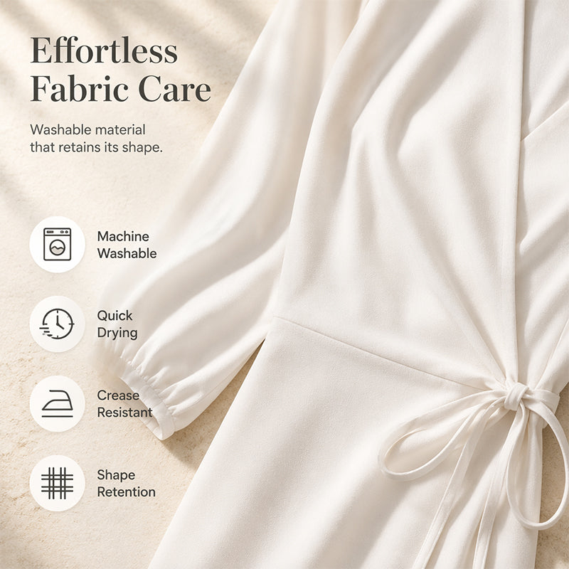 Women Elegant Solid Color Wrap Dress