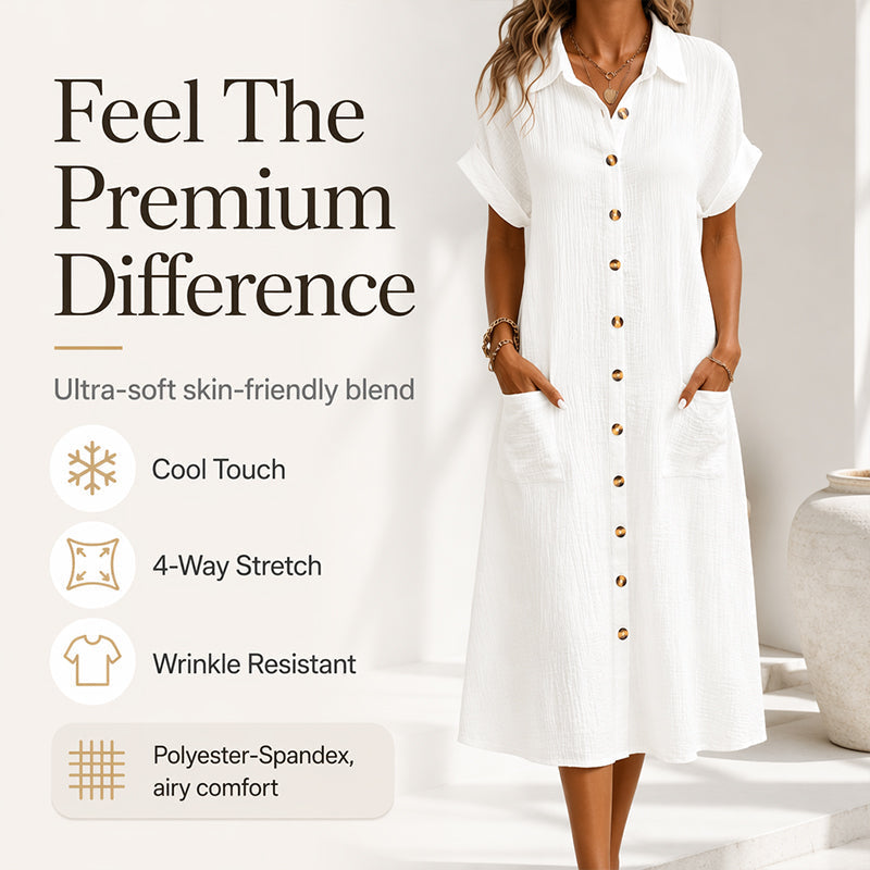 ⌛Limited-Time Offer-Women's Short Sleeve Shirt Dress