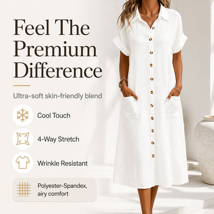 ⌛Limited-Time Offer-Women's Short Sleeve Shirt Dress
