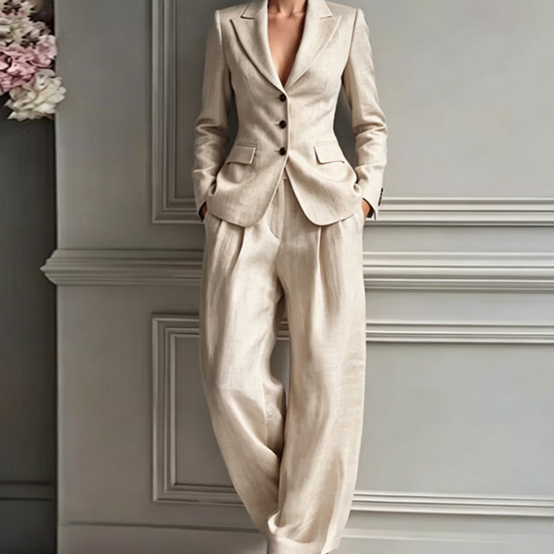 Women's Casual Blazer & Trousers 2-Piece Suit
