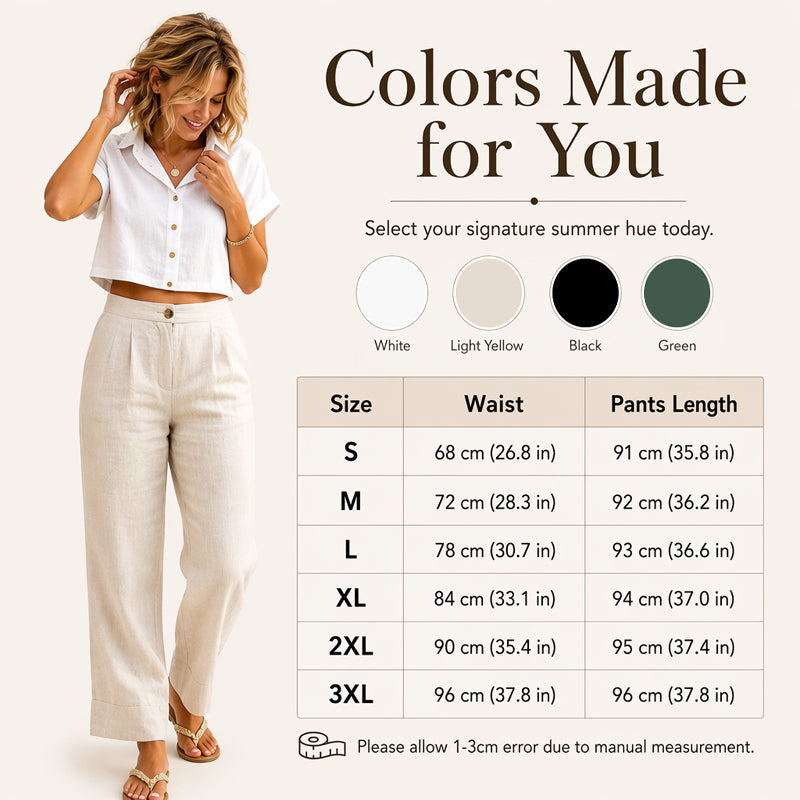 Must-Have🔥👖 Lightweight Linen Blend Pants – Easy Drape & Classic Straight Leg for Work or Weekend