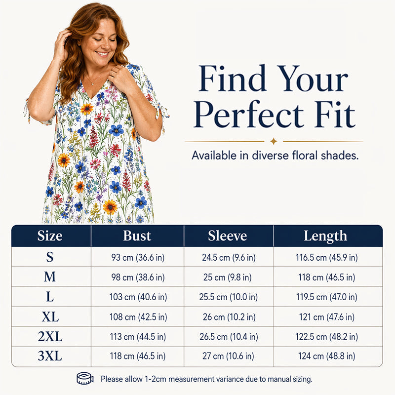 Women's Casual Floral Print V Neck Dress