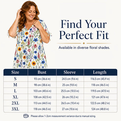 Women's Casual Floral Print V Neck Dress