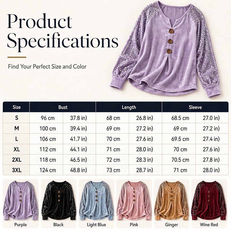 Women's Casual Velvet Long Sleeve Top