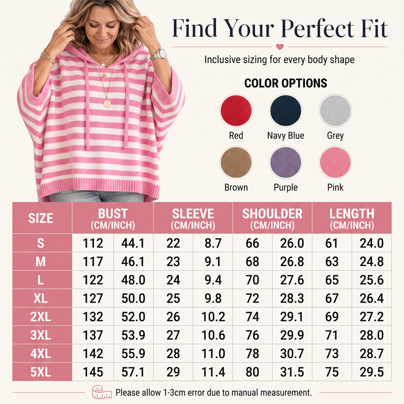 Women's Casual Striped Hooded Pullover Top
