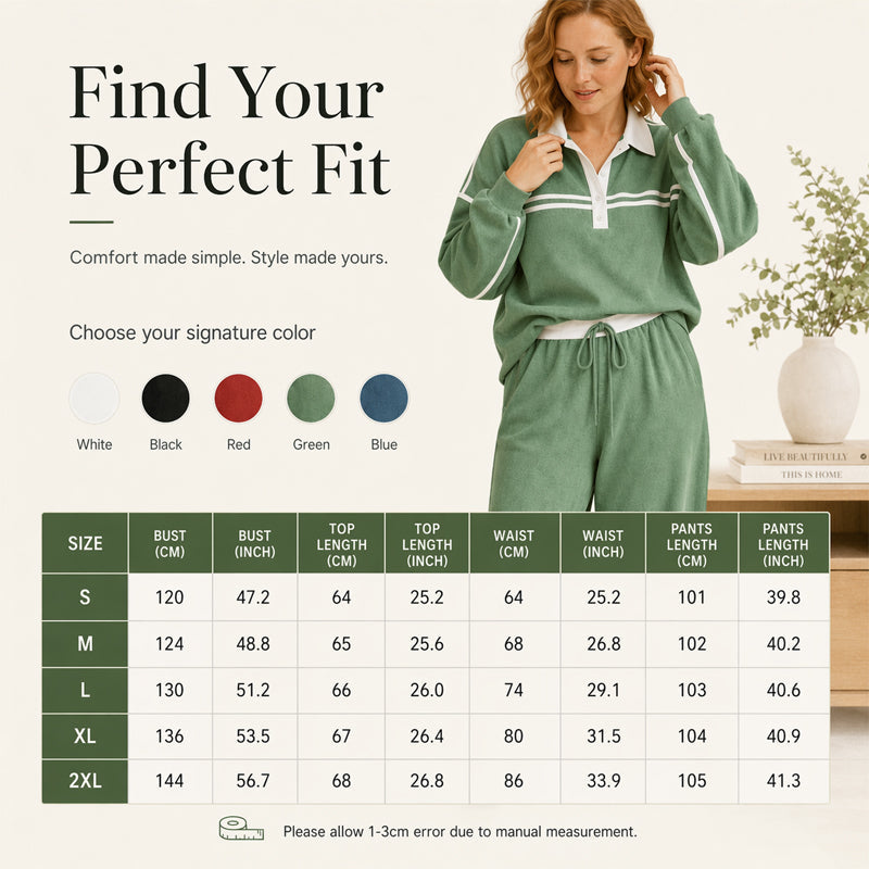 Women's Stripe Patchwork Sweatshirt & Wide-Leg Pants Set
