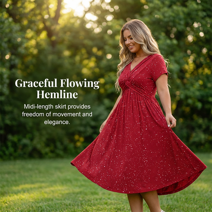 Women's Elegant V-Neck Twist Front Dress