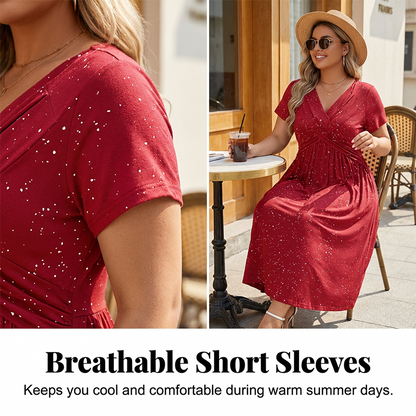 Women's Elegant V-Neck Twist Front Dress