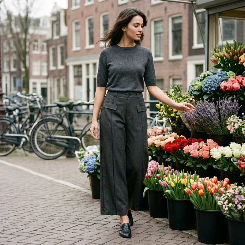 Women's High-Waisted Suit Pants