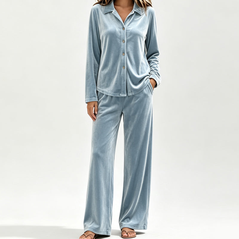 Women’s Casual Velvet 2-Piece Lounge Set