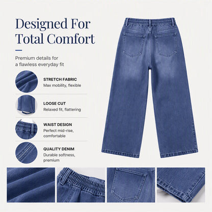 Women's Casual Straight-Leg Cropped Jeans